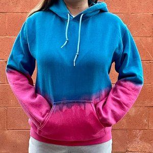 Blue, Pink Dip Dyed Hoodie